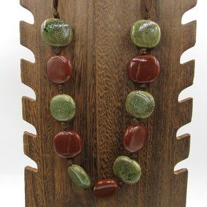 Hangs 14" Unique Stone Necklace Vintage Costume